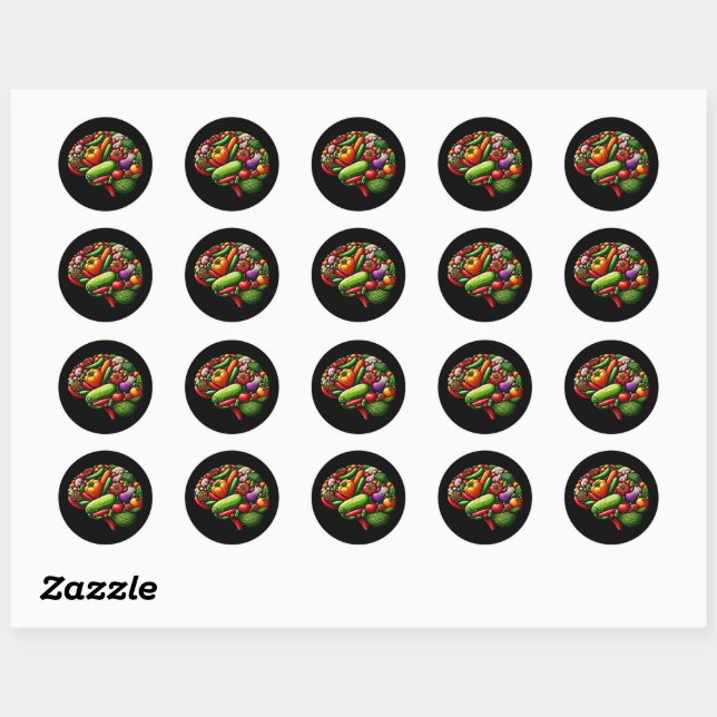 Sticker Rond Alimentation du cerveau (Feuille)