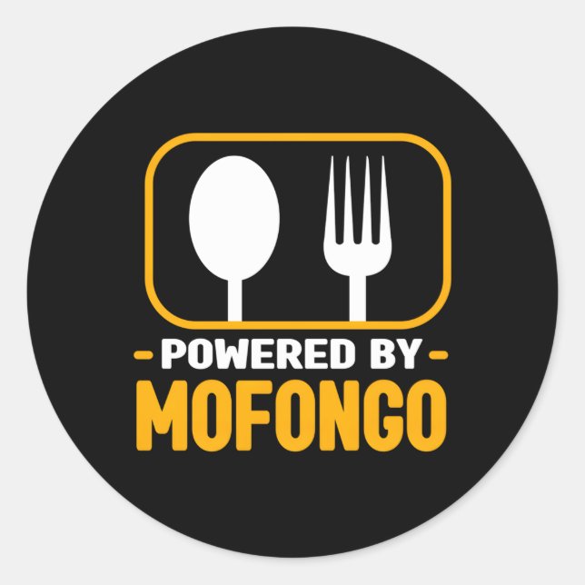 Sticker Rond Alimentation Portoricaine Par Mofongo Gu Humour (Devant)