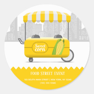 Sticker Rond Alimentation street maïs sucré