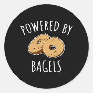Sticker Rond Alimenté Par Bagels Bagel