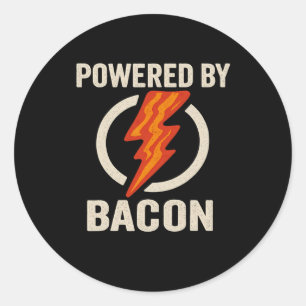 Sticker Rond Alimenté Par Bycon Funny Meat Lover Bbq Grill Carn