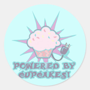 Sticker Rond Alimenté par Cupcakes