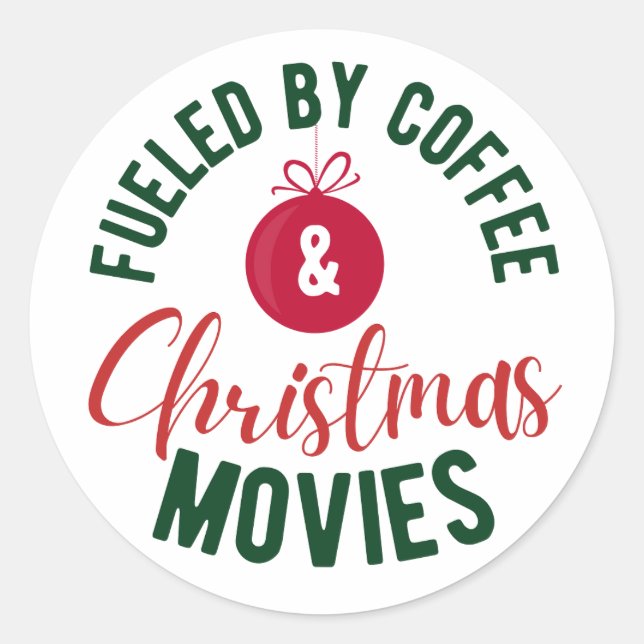 Sticker Rond Alimenté Par Des Films De Café Et De Noël (Devant)