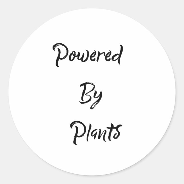 Sticker Rond Alimenté Par Des Plantes (Devant)
