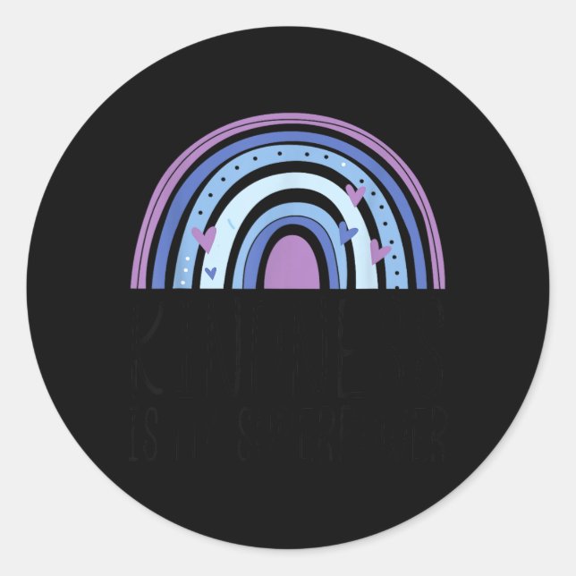 Sticker Rond Alimenté par la générosité arc-en-ciel (Devant)