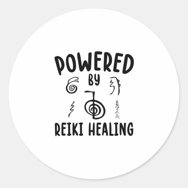 Sticker Rond Alimenté par la guérison Reiki | Idées cadeaux (Devant)