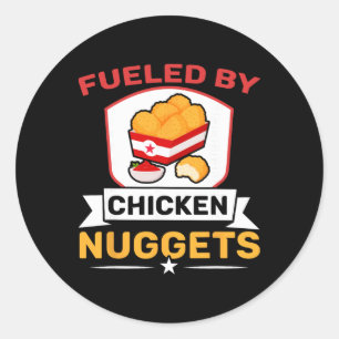 Sticker Rond Alimenté par l'amour des nuggets de poulet Foodie