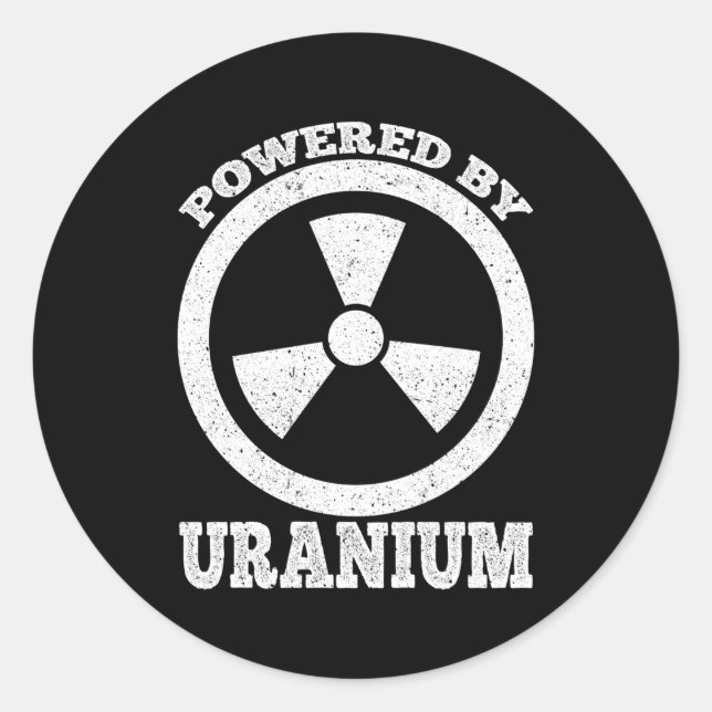 Sticker Rond Alimenté Par L'Ingénieur Nucléaire Uranium (Devant)
