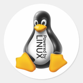 Sticker Rond Alimenté par Linux