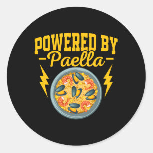 Sticker Rond Alimenté Par Paella Espana Rice Plat