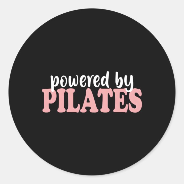 Sticker Rond Alimenté Par Pilates Pour La Classe Pilates (Devant)