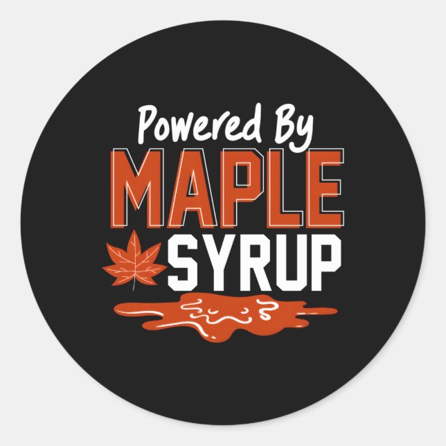 Sticker Rond Alimenté Par Sirop D'Érable Tapg D'Érable (Devant)