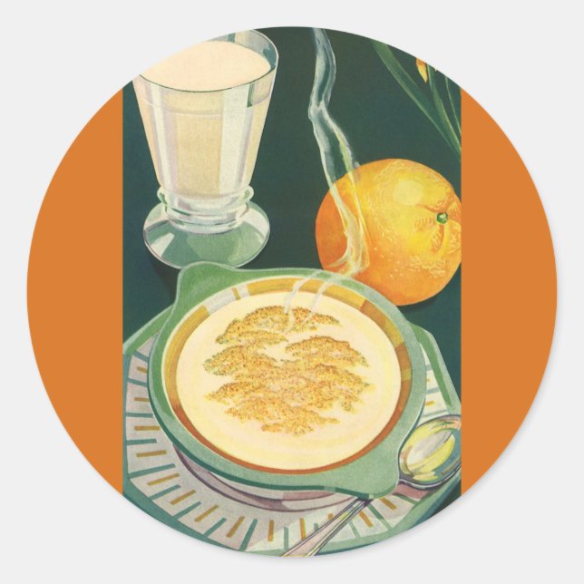 Sticker Rond Aliments santé vintages, Boissons, Petit-déjeuner  (Devant)