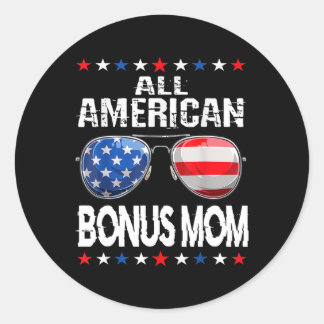 Sticker Rond All American Bonus Maman 4 juillet Sungles Famille