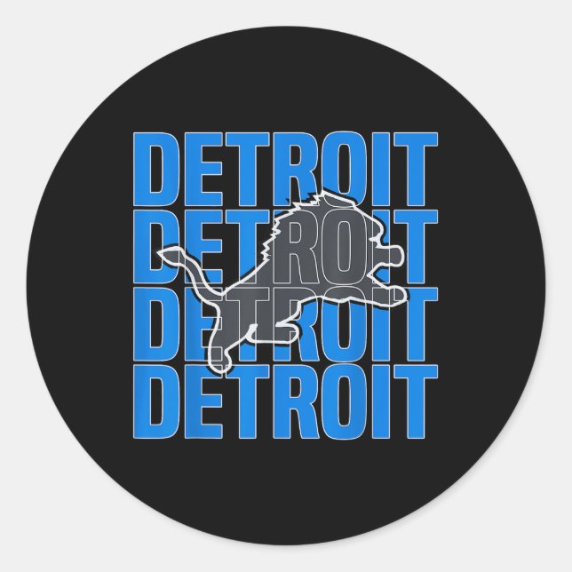Sticker Rond All Grit - Detroit Cool Retro Loisirs Lion Detroit (Devant)