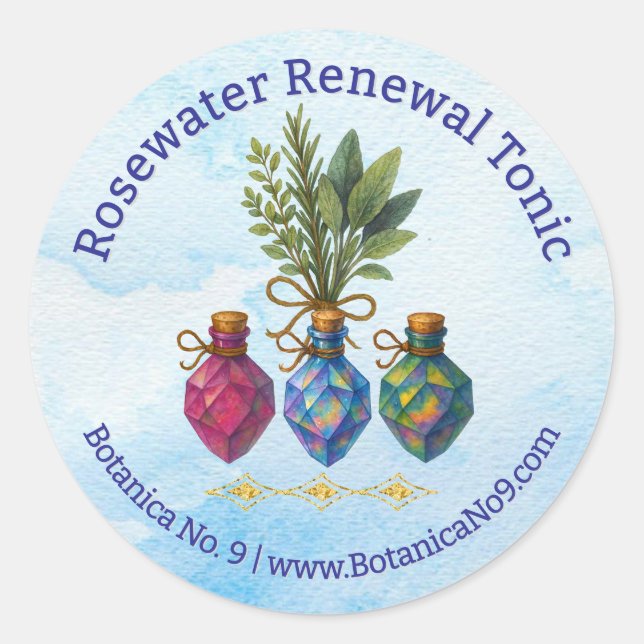 Sticker Rond All Natural Botanical Herbal Handmade Product  (Devant)