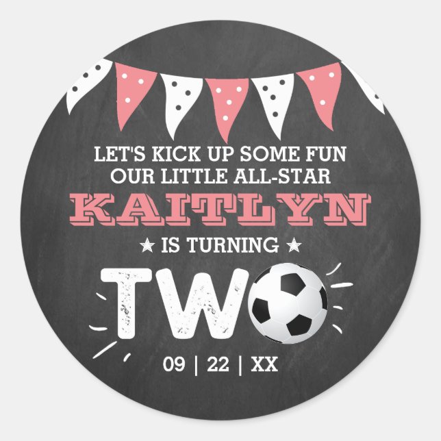 Sticker Rond All-star Soccer Ball 2e fête d'anniversaire Favor (Devant)