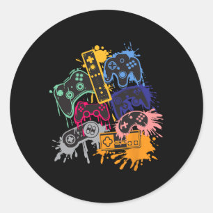 Sticker Rond All Things Video Game Controller 1