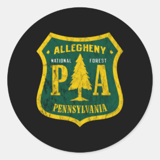 Sticker Rond Allegheny National Forest Pennsylvania Shield Look