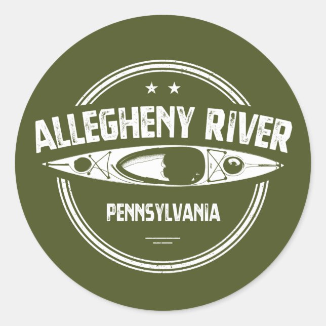 Sticker Rond Allegheny River, Pennsylvanie (Devant)