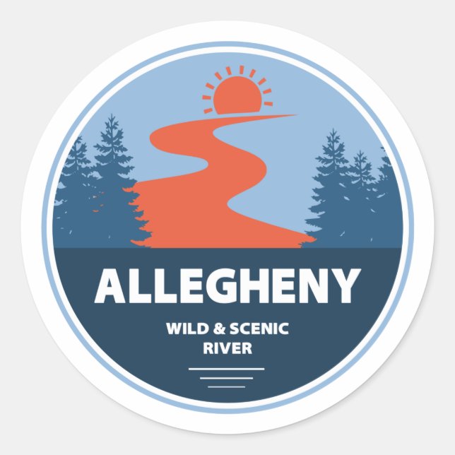Sticker Rond Allegheny Wild Et Rivière Pittoresque (Devant)