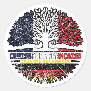 Sticker Rond Allemagne Allemagne France drapeau des racines d'a