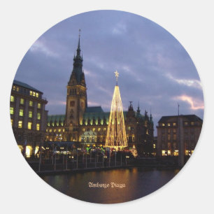 Sticker Rond Allemagne : Amburgo Piazza, Allemagne