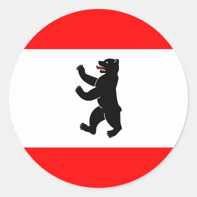 Sticker Rond Allemagne Berlin Drapeau de haute qualité (Devant)