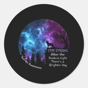 Sticker Rond Allemand Berger Suicide Sensibilisation Restez for
