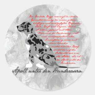 Sticker Rond Allemand : Chien