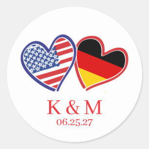 Sticker Rond Allemand Mariage américain