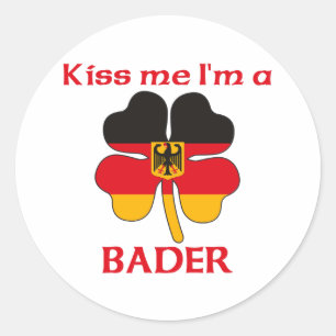 Sticker Rond Allemand personnalisé Kiss Me Je suis Bader