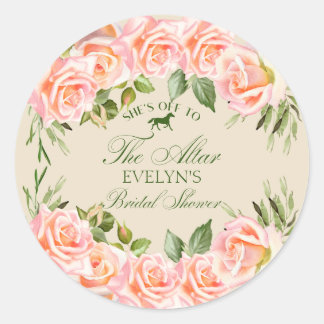 Sticker Rond Aller À La Fête des mariées Florale Du Derby De L'
