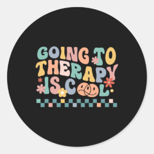 Sticker Rond Aller À La Thérapie Est La Santé Mentale Cool Auti