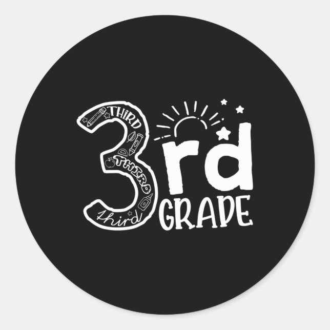 Sticker Rond Aller à l'équipe d'enseignants de 3e année et 3e a (Devant)