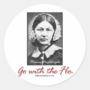 Sticker Rond Aller avec Florence Nightingale