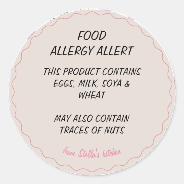 Sticker Rond Allergie alimentaire de boulangerie (Devant)