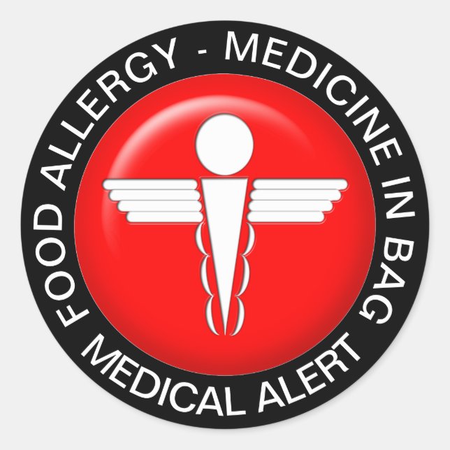 Sticker Rond ALLERGIE ALIMENTAIRE - Médecine en sac (Devant)