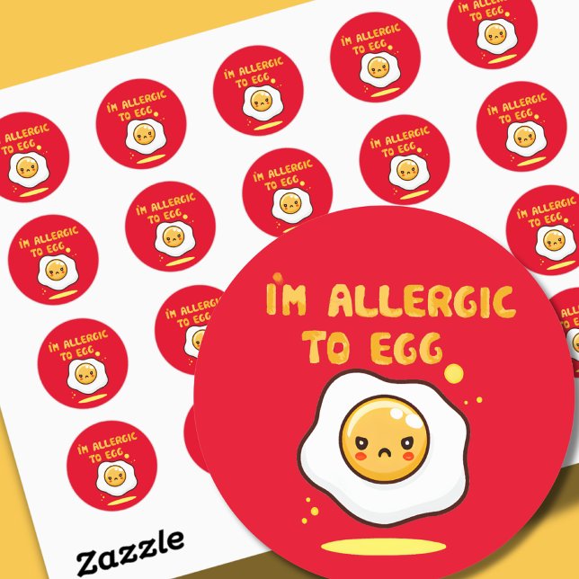 Sticker Rond Allergie aux oeufs allergie sensibilisation (Créateur téléchargé)