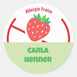 Sticker Rond Allergie Fraise