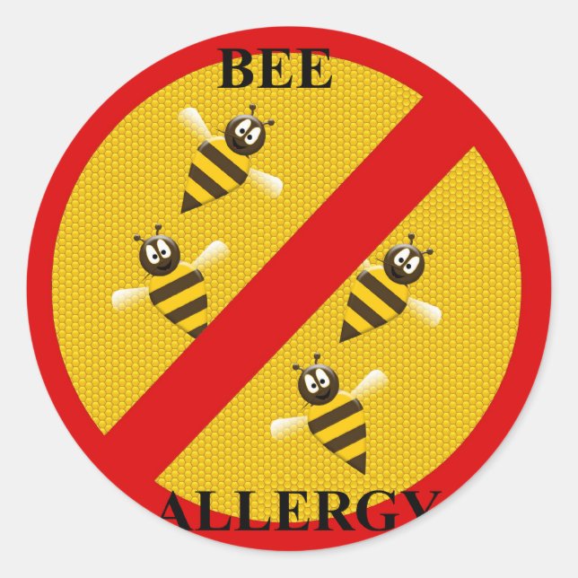 Sticker Rond Allergique aux abeilles (Devant)