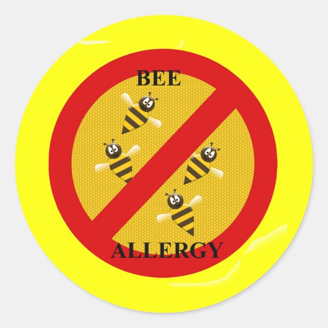 Sticker Rond Allergique aux abeilles (Devant)