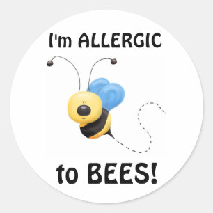 Sticker Rond Allergique aux abeilles réglées de 20 autocollan