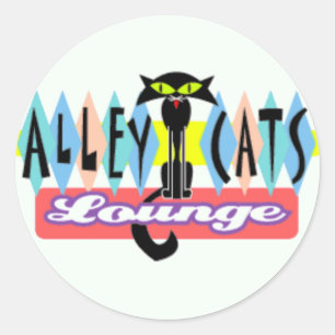 Sticker Rond "Alley Cat Lounge"