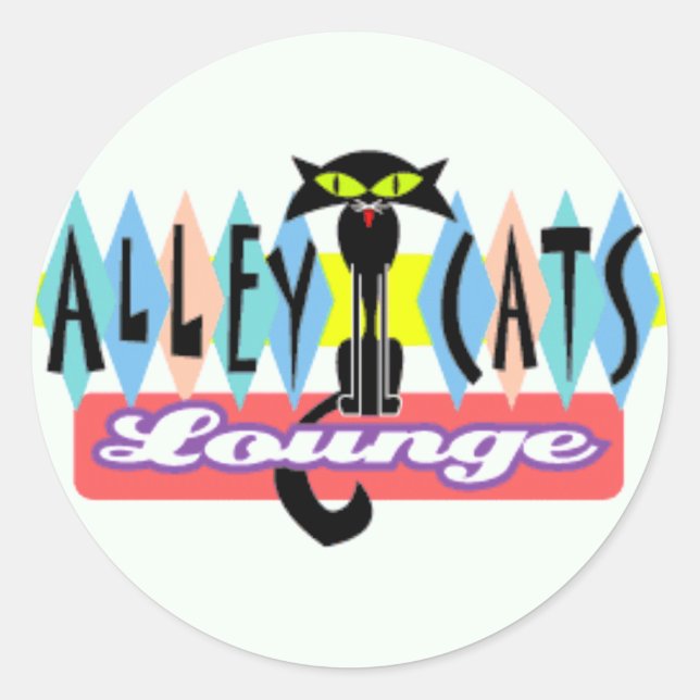 Sticker Rond "Alley Cat Lounge" (Devant)