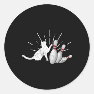 Sticker Rond Alley Cat Tipping Pins Drôle Bowny