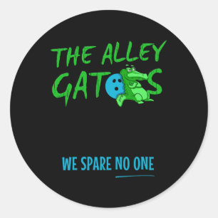 Sticker Rond Alley Gator Funny Bowling