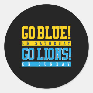 Sticker Rond Allez Bleu ! Samedi Go Lions ! Le dimanche de foot