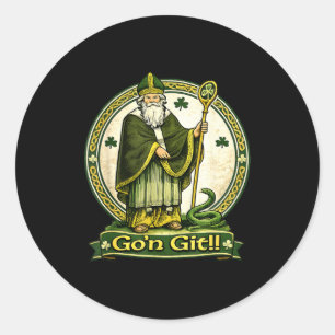 Sticker Rond Allez chercher la Saint-Patrick jour férié irlanda