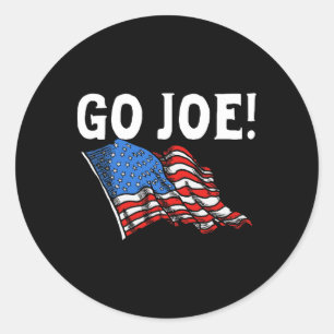 Sticker Rond Allez Joe ! Vintage Joe Biden 2020 American Flag R